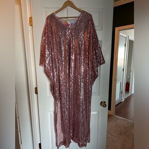 Fringe + co light pink sequin caftan never worn